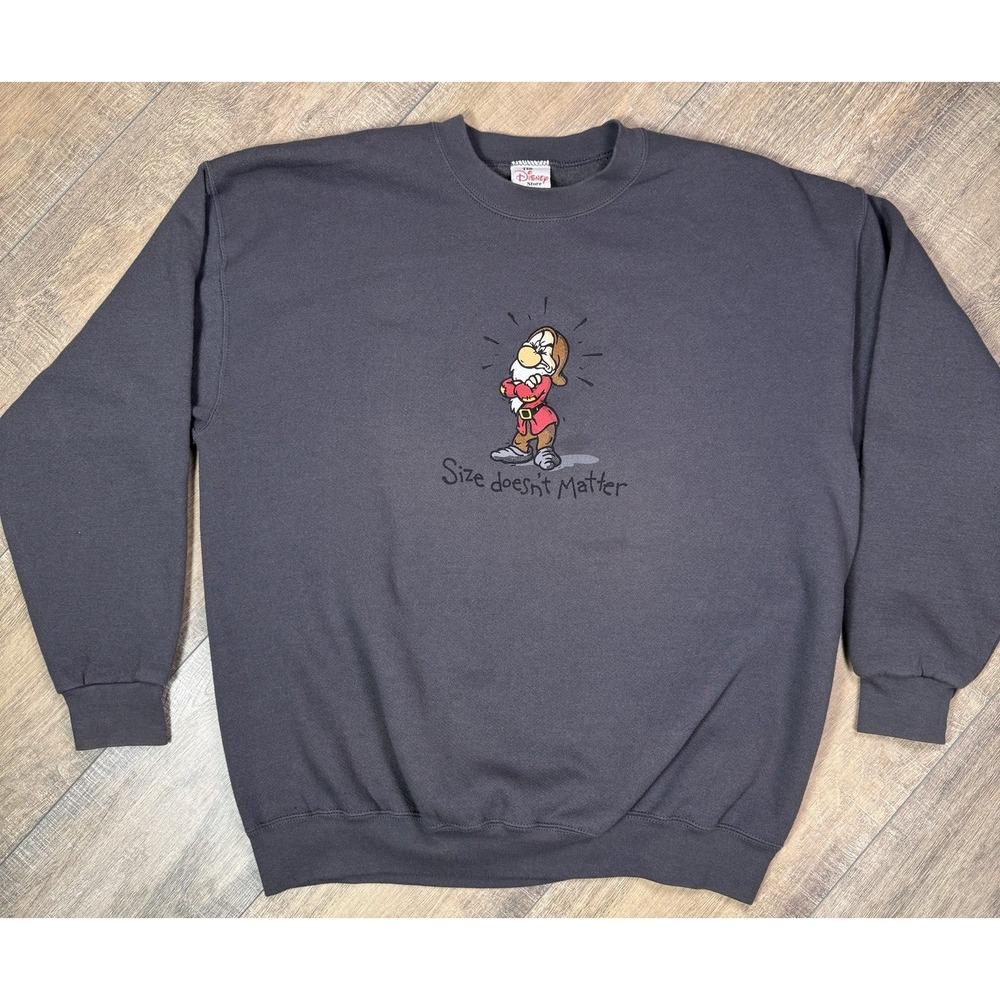 Vintage Disney Grumpy Snow White Size Doesn't Matter Crewneck Sweatshirt Mens XL